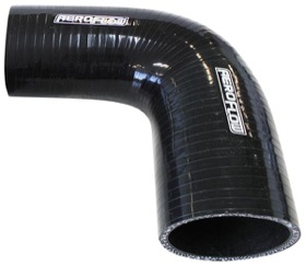 <strong>90° Silicone Hose Reducer 3" - 2" (75-51mm) I.D</strong><br /> Gloss Black Finish. 4-59/64" (125mm) Length
