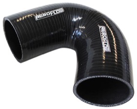 <strong>135° Silicone Hose Elbow 2-1/2" (63mm) I.D</strong><br />Gloss Black Finish. 3-15/16" (100mm) Leg
