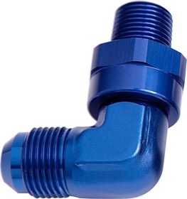 <strong>90° NPT Swivel to Male AN Flare Adapter 1/8" to -3AN</strong> <br /> Blue Finish
