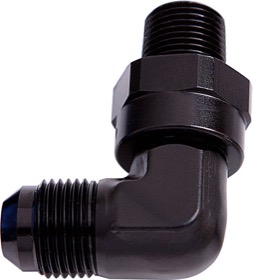 <strong>90° NPT Swivel to Male AN Flare Adapter 1/8" to -3AN</strong> <br /> Black Finish
