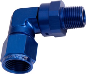 <strong>90° Male NPT to Female AN Adapter 1/8" to -6AN </strong><br /> Blue Finish
