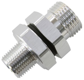 <strong>ORB to NPT Coupler </strong><br /> -10 ORB to 3/8" NPT, Silver Finish

