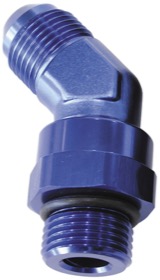 <strong>45° ORB Swivel to Male Flare Adapter -8 to -8 </strong><br />Blue Finish
