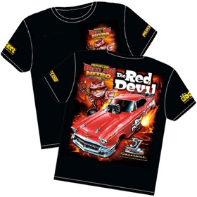 <strong>'The Red Devil' 57 Chev Outlaw Nitro Funny Car T-Shirt</strong><br />Large
