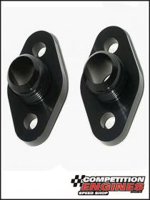 Meziere WP8112ANS Fitting, Port Adapter, Straight, O-Ring, SBC to -12AN Male, Aluminum, Black Anodized, Pair