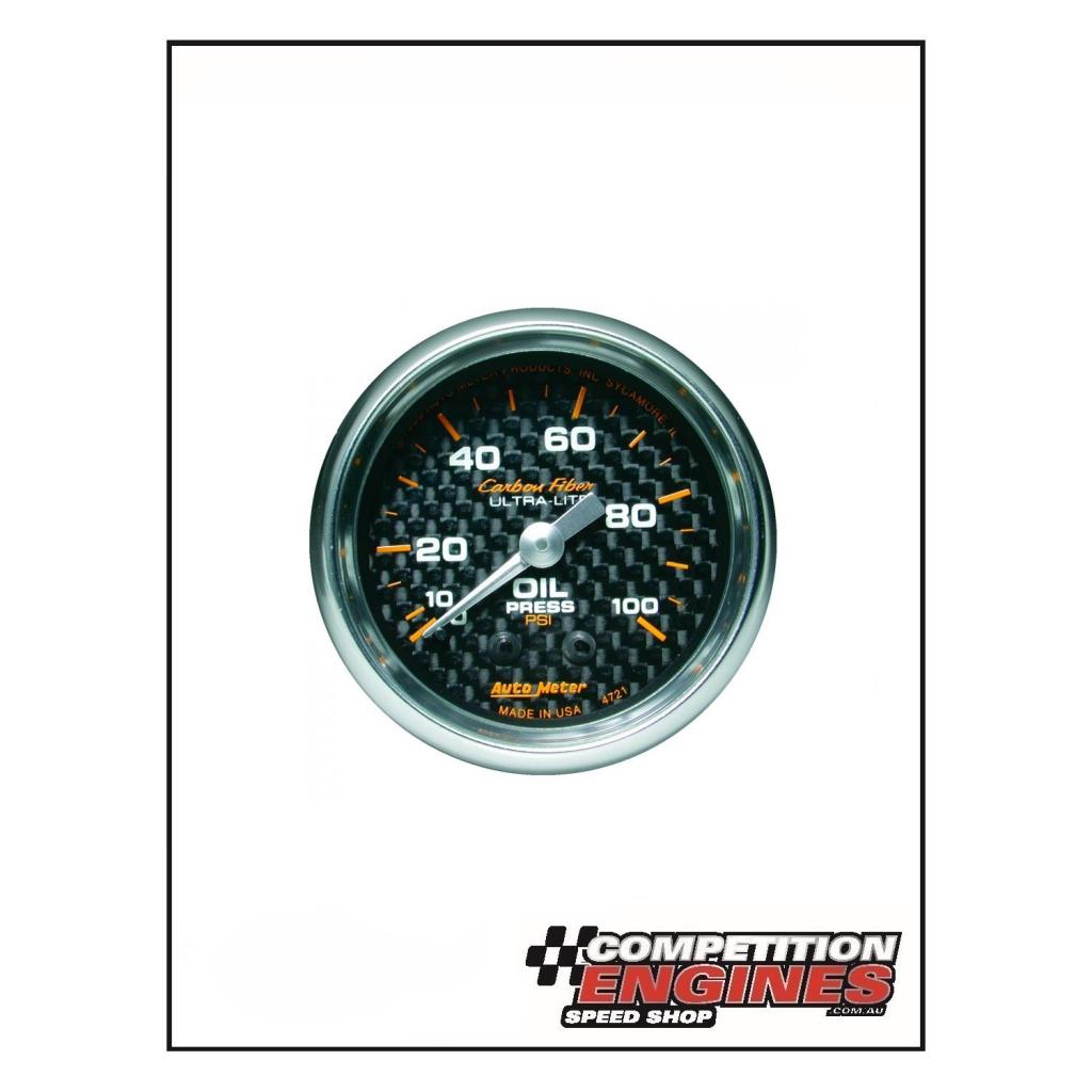 AutoMeter 4721 Carbon Fiber Mechanical Oil Pressure Gauge 