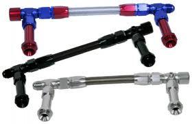 Carby Inlet Fuel Rail Kit -08AN Suits Barry Grant/Demon Dual Fuel Line (Blue/Red-Black-Silver)