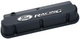 Proform Alloy Valve Covers Slant-Edge Black Wrinkle With Raised Ford Racing Emblems Suit 289-351W