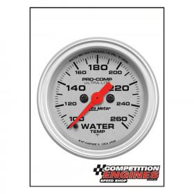 AUTOMETER  4355  Gauge, Ultra-Lite, Water Temperature, 100-260 Degrees F, 2 1/16 in., Analog, Electrical