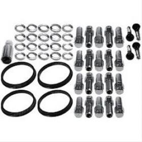 RACE STAR 601-1430-20  Wheel Installation Kit, Shank Lug Nuts 14mm x 1.5, 1.38  with Washers (Open) , Valve Stems, Concentric Rings Set of 20
