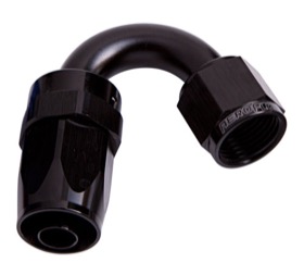 <strong>100 Series Swivel Taper 150° Hose End -4AN </strong><br />Black Finish. Suit 100 & 450 Series Hose