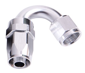 <strong>100 Series Swivel Taper 150° Hose End -4AN </strong><br />Silver Finish. Suit 100 & 450 Series Hose