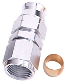 <strong>Tube to Female AN Adapter 1/4" to -4AN </strong><br /> Silver Finish. Suits Aeroflow, Moroso & Russell Tubing