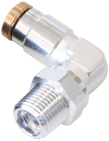 <strong>90° 1/8" NPT to 3/16" Nylon Quick Release Fitting</strong><br /> Silver Finish.