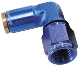 <strong>90° -3AN to 3/16" Nylon Quick Release Fitting</strong><br /> Blue Finish.
