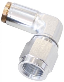 <strong>90° -3AN to 3/16" Nylon Quick Release Fitting</strong><br /> Silver Finish.