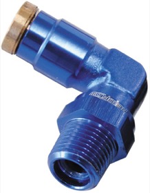 <strong>90° 1/8" NPT to 1/4" Nylon Quick Release Fitting</strong><br /> Blue Finish.
