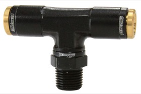 <strong>1/8" NPT to 1/4" Nylon Quick Release Tee Fitting</strong><br /> Black Finish.
