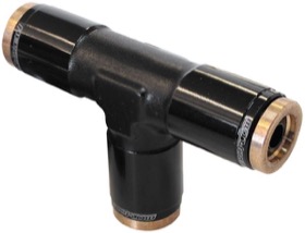 <strong>1/4" Nylon Quick Release Tee Fitting</strong> <br />Black Finish.