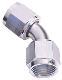 <strong>45° Female Swivel Coupler -20AN</strong><br /> Silver Finish
