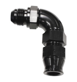 <strong>90° Tube to Male AN Adapter 1/4"to -4AN </strong><br />Black Finish. Suits Aeroflow, Moroso & Russell Tubing