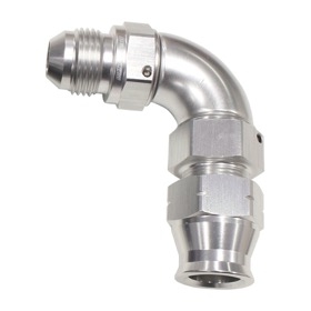 <strong>90° Tube to Male AN Adapter 5/16"to -6AN </strong><br />Silver Finish. Suits Aeroflow, Moroso & Russell Tubing