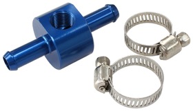<strong>Inline 5/16" Barb Adapter with 1/8" Port </strong><br /> Blue Finish