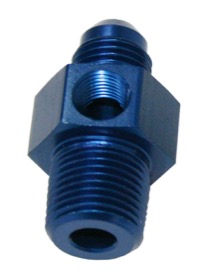 <strong>Male NPT to Adapter 3/8" to -6AN with 1/8" Port</strong><br /> Blue Finish