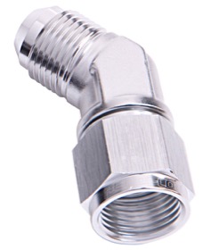 <strong>45° Female/Male Flare Swivel -10AN</strong> <br />Silver Finish