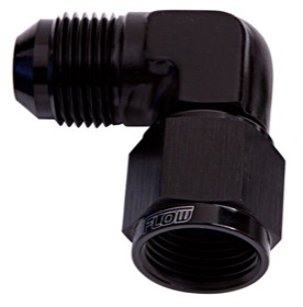 <strong>90° Female/Male Flare Swivel -6AN</strong> <br /> Black Finish
