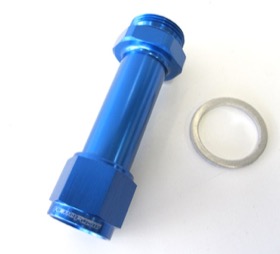 <strong>Carburettor Adapter - Female -8AN</strong><br /> Blue Finish. Suit Holley
