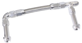 <strong>Carburettor Inlet Rail Kit -8AN (241mm) 4150 </strong><br /> Silver Finish. Suits Holley Dual Fuel Line