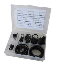<strong>Buna N Rubber O-Ring Kit</strong><br />-3AN to -20AN, 10 of each, use with Unleaded, Alcohol and Ethanol fuels