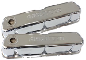 <strong>Chrome Steel Valve Covers</strong><br />Suit Ford 289-302-351 Windsor With Aeroflow Logo