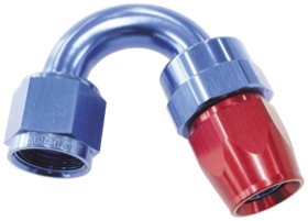 <strong>200 Series PTFE 150° Hose End -4AN </strong><br /> Blue/Red Finish. Suit 200 Series Hose