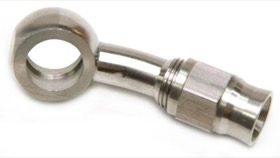 <strong>Stainless Steel 20° Banjo Fitting</strong> <br />10mm (3/8") Banjo to -3AN PTFE Hose End