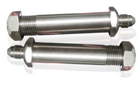<strong>Stainless Steel Through Frame Fitting 1/8" NPT to -3AN</strong> <br />2-3/8" Long
