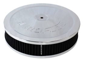 <strong>Chrome Air Filter Assembly</strong><br /> 9" x 2", 5-1/8" neck, black washable cotton element