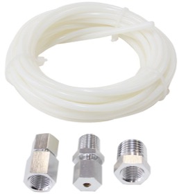 <strong>Complete 1/8" Dia. Nylon Tubing Kit</strong> <br />Clear Tubing with Silver Fittings & Ferrules
