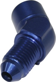 <strong>45° Female NPT to Male AN Adapter 1/8" to -3AN </strong><br /> Blue Finish
