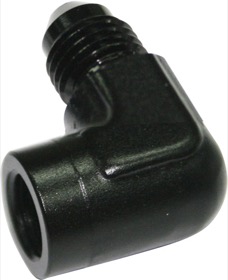 <strong>90° Female NPT to Male AN Adapter 1/8" to -4AN </strong><br /> Black Finish