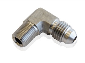 <strong>Stainless Steel 90° NPT Male to AN Fitting</strong><br /> 1/8" NPT to Male -3AN