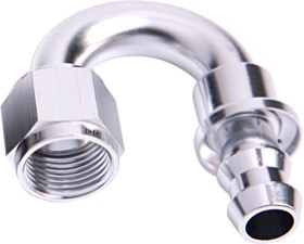 <strong>400 Series Push Lock 180° Hose End -4AN </strong><br />Silver Finish. Suits 400 Series Hose