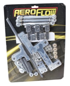 <strong>4150 Series Dual Carburettor Blower Linkage Kit</strong><br />Elite Chrome Finish. Suits Sideways Mounted Carburettors