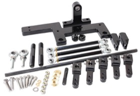 <strong>4150 Series Dual Carburettor Blower Linkage Kit</strong><br />Black Finish. Suits Sideways Mounted Carburettors
