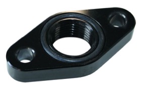<strong>Turbo Drain Adapter </strong><br />-10AN ORB outlet, 51mm bolt centre, Black Finish