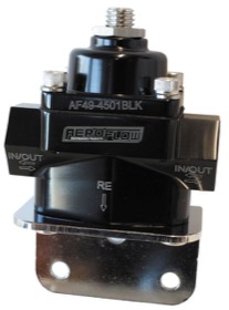 <strong>Billet Bypass 2-Port Fuel Pressure Regulator with -8 ORB Ports</strong><br />Black Finish. 4.5-9 psi Adjustable