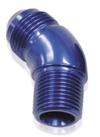 <strong>45° NPT to AN Full Flow Adapter 1/4" to -8AN</strong><br /> Blue Finish