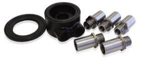 <strong>Billet Oil Cooler Sandwich Adapter</strong> <br /> Universal fitment, Black anodised finish
