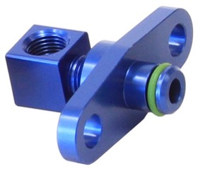 <strong>Fuel Rail Adapter (Blue) </strong><br /> Suit Mitsubishi EVO 10 with 40mm Centres
